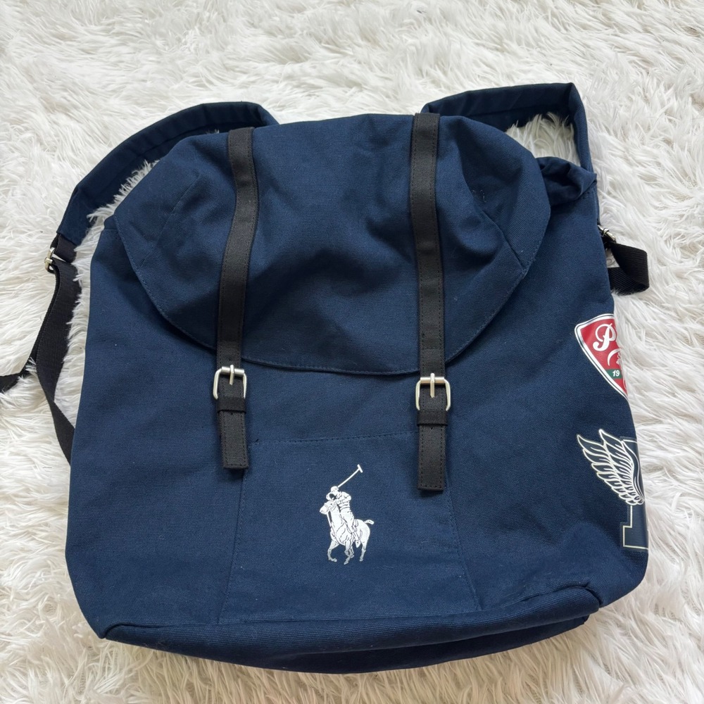 Polo Ralph Lauren Fragrance Backpack Blue Big Pony Travel Weekend Gym Bag Polo